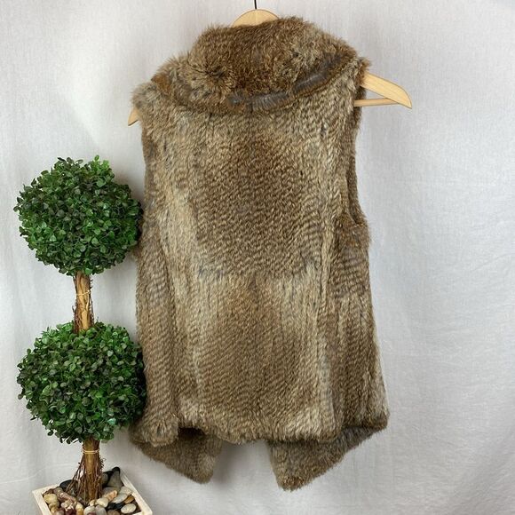 100% Rabbit Fur Sleeveless Open Front Vest By Calypso XS - Picture 3 of 7